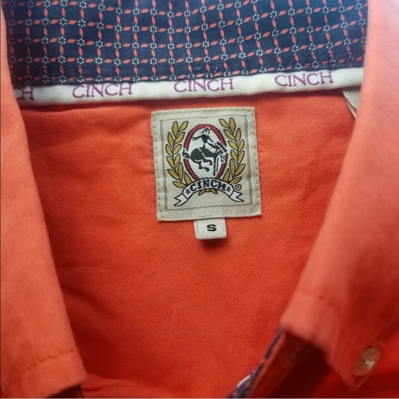 Cinch Small Salmon Western Button Front Shirt 100% Cotton - Picture 6 of 6